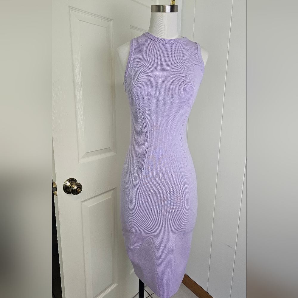 Express Body Contour Sleeveless Lavender Bodycon Midi Dress Size S